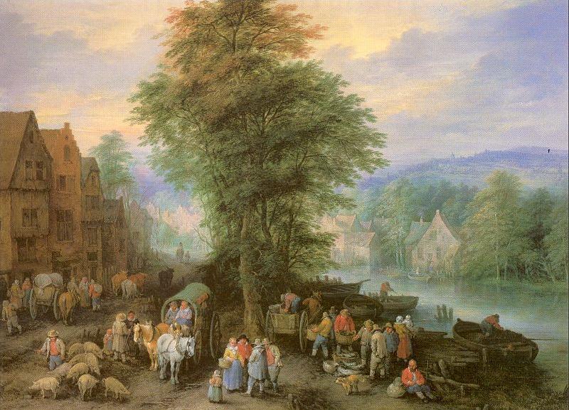 Michau, Theobald Peasants at the Market France oil painting art